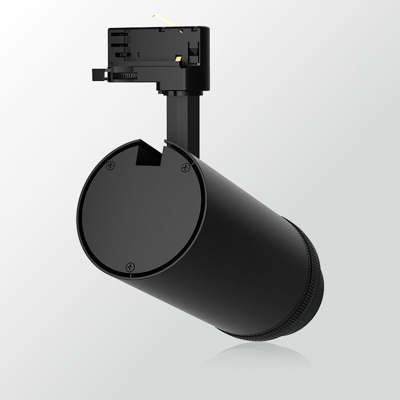E02 zoomable LED track light, 20 W, side view