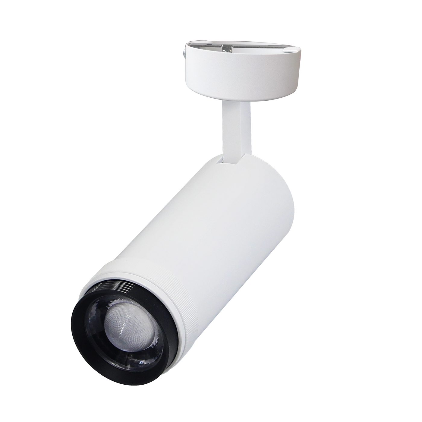 E02 zoomable LED track light, 10 W, surface mounted base