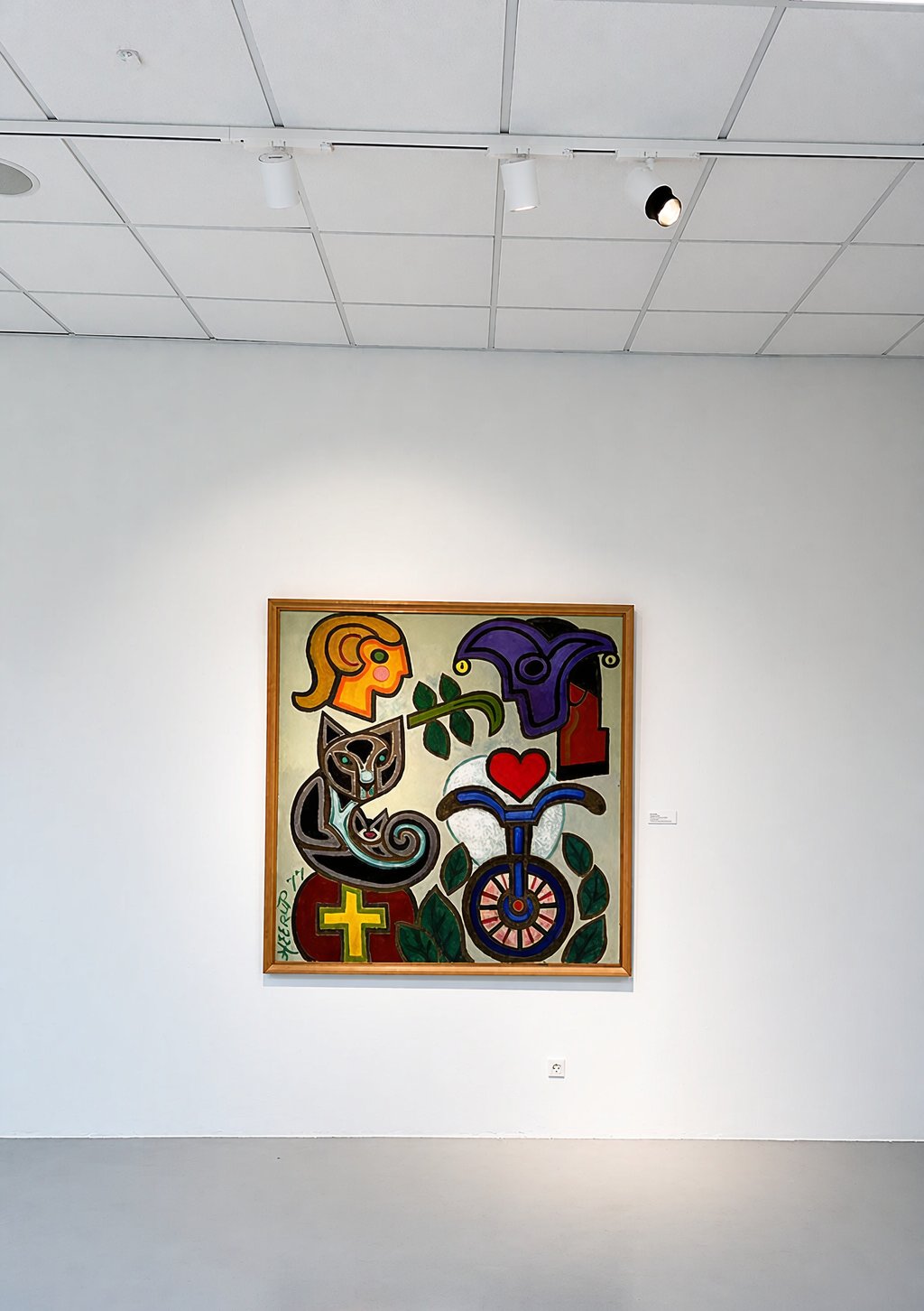 Art gallery — track spots framing artwork