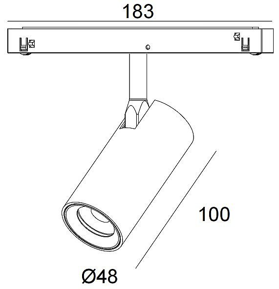 Short Power Feeder — 48V Magnetic track lighting component LX-48V20-PFS